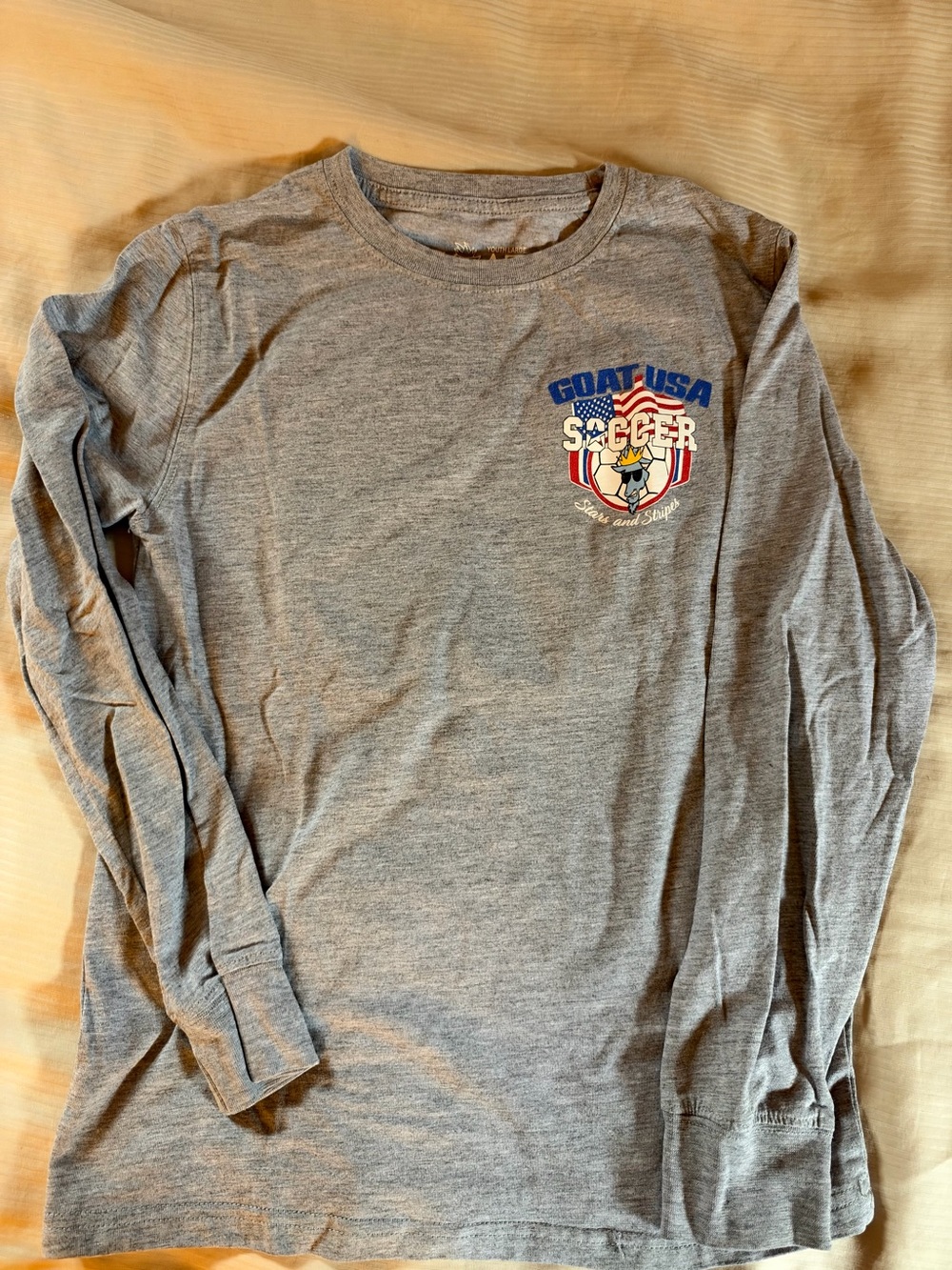 GOAT USA Kids' Gray Long-Sleeve Soccer Graphic Tee